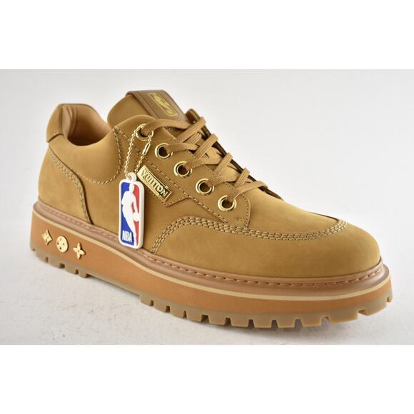 Louis Vuitton LV x NBA Abbesses Derby Beige Suede Lace Up Sneaker UK 9 US 10 11 - Picture 9 of 16